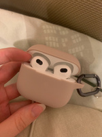 Силиконовый чехол для наушников AirPods 3 с карабином, Аирподс 3, Песочно розовый #32, Екатерина С.