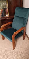 Ткань мебельная отрезная бархат Kreslo-Puff HOLLAND 56, сине-зеленый, 1 метр, для обивки мебели, перетяжки, реставрации, рукоделия, штор #8, Алиса Г.
