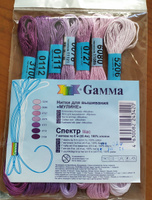 Нитки для вышивания мулине Gamma/ГАММА "СПЕКТР" 100% хлопок 7x8 м lilac #35, Щербакова Екатерина