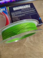 Плетеный шнур RIKIMARU Never Fader PEx8 / 0.25мм, 30lb-13.61кг, Light Green, 135м, / Леска плетенка для рыбалки #13, Роман