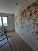Фотообои для детской "Карта мира с животными бежевая", 4,50 х 2,70 м (Flizelini 4085-5F) #2, Анна П.