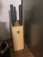 Набор стальных ножей (3 ножа + деревянная подставка из сосны) HuoHou 4-Piece Kitchen Knife Set Lite (HU0059), РУССКАЯ ВЕРСИЯ!!!, черный #24, Лариса М.