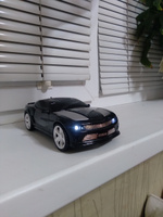 Машинка игрушка Camaro беспроводная колонка музыкальная блютуз Bluetooth портативная MicroSD автомобиль с подсветкой радио черная #64, игорь П.