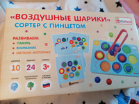 Сортер для малышей с пинцетом Alatoys "Воздушные шарики", 24 задания и 12 деталей #2, Колесникова Е.