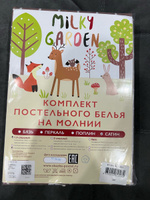 Постельное белье сатин Milky Garden Милки Гарден "Мэри " 1,5-спальный на молнии Наволочка 50х70 см 1 шт Простынь на резинке 90х200 см Пододеяльник 145х215 см #76, Кристина М.