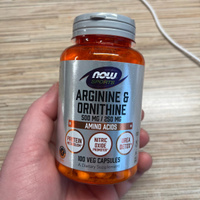 Аргинин орнитин, аминокислоты NOW Foods Arginine Ornithine 100 растительных капсул #2, Сергей М.