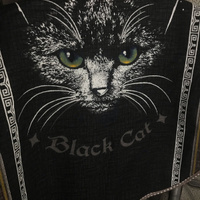 Фартук для кухни, рогожка, Чёрный кот, с 42-52 размер #6, Виктория П.