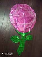 Шар фольгированный фигурный воздушный (32''/81 см) Фигура, Роза, Розовый, 1 шт. #1, Елена Ш.