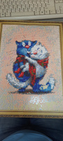 Алмазная мозаика на подрамнике Влюбленные коты. Картина стразами 30 на 40 - сладкая парочка #43, Оксана С.