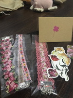 Набор из 3 хлопковых чокеров розовых с вышивкой цветами Lighteri #38, Кира Е.
