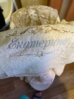Полотенце махровое, банное, подарочное с вышивкой имени Екатерина и узором 70*140 см, 100% хлопок #1, Юлия В.