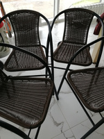 Садовый стул 52х60х72см коричневый, искусственный ротанг 4 шт #5, МАРИЯ К.