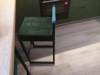 Полубарный стул Лофт со спинкой, цвет изумрудный, основание черное, высота 65 см #4, Татьяна Б.