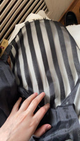 Ткань для шитья и рукоделия Органза полоска, отрез 3 м * 150 см, цвет черный #5, Мидаева Д.