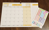 Календарь планер настенный перекидной с 1 июня на 2024 -2025 год для заметок с наклейками в комплекте, LP Notes, в подарок маме, сестре, подруге, жене на Новый год #50, Samanta