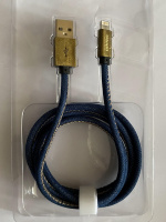 Кабель для телефона USB 3.0 - Lightning 8-pin MFI (сертификат) в джинсовой оплетке, длина 1.2м #2, Дмитрий З.