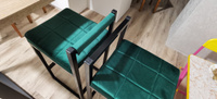 Полубарный стул Лофт со спинкой, цвет изумрудный, основание черное, высота 65 см #2, Юлия К.