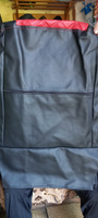 Чехлы для автомобильных сидений комплект Premium на RENAULT LOGAN 1 (2004-2013) седан, авточехлы модельные экокожа, задняя спинка СПЛОШНАЯ, черно-красный ромб (Рено Логан) #2, Светлана С.