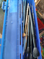 Пенал для кистей, футляр пластиковый, 350 x 85 x 35 мм, "Стамм" Imperial, синий #3, Анна Б.
