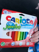 Набор фломастеров смываемых Carioca Jumbo, на водной основе, 12 шт #21, Ильина Т.