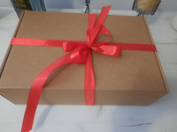 Подарочная коробка GILEV 32x22x10см с наполнителем и красной лентой #87, Александра М.