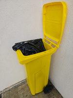 Контейнер / бак 85 л на колесах с крышкой и педалью для мусора желтый прямоугольный, для медицинских отходов класса B, TELKAR 50081 #5, Виктория