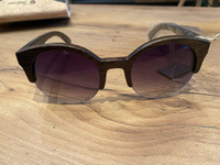 "Superstar Grey" от Timbersun, деревянные полуободковые женские солнцезащитные очки из дерева, ручная работа #5, Виктория 