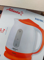 Электрический чайник Atlanta ATH-2371 (orange), 1.7 л, дисковый ТЭН, автоотключение, пластиковый корпус, поворот на 360, мощность 1850-2200 Вт #6, Сергей П.