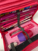 Пенал школьный с пайетками для девочки ASMAR - 3 отделения, вмещает до 34 предметов, 19х12 см - Каркасный пенал для школы розовый #6, Светлана