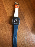 Защитный пластиковый чехол (кейс) Apple Watch Series 4 SE 6 5 (Эпл Вотч) 44 мм для экрана/дисплея и корпуса противоударный бампер прозрачный с черной рамкой #31, Давид М.