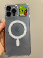 Прозрачный чехол для iPhone 13 Pro Max с поддержкой MagSafe/ магсейф на Айфон 13 про макс для использования магнитных аксессуаров, противоударный #69, Виктория И.