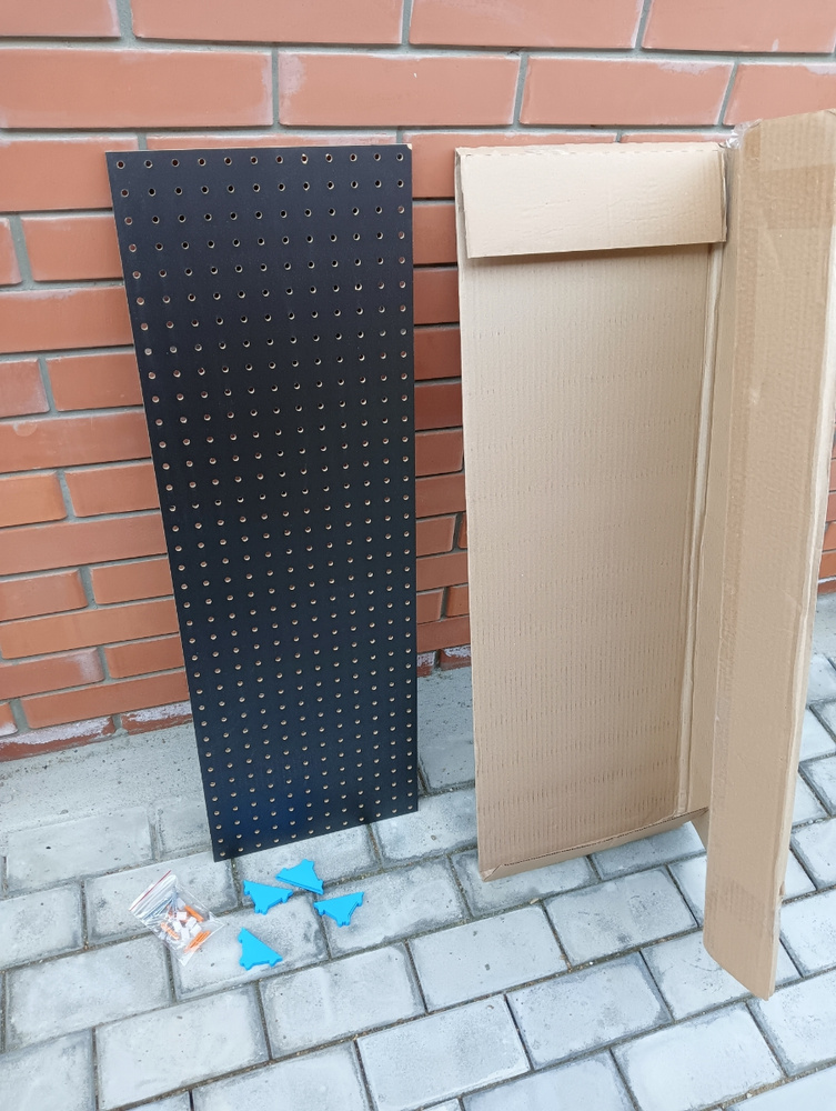 Перфорированная панель 90*30 см Белая МДФ. Перфопанель настенная для ...