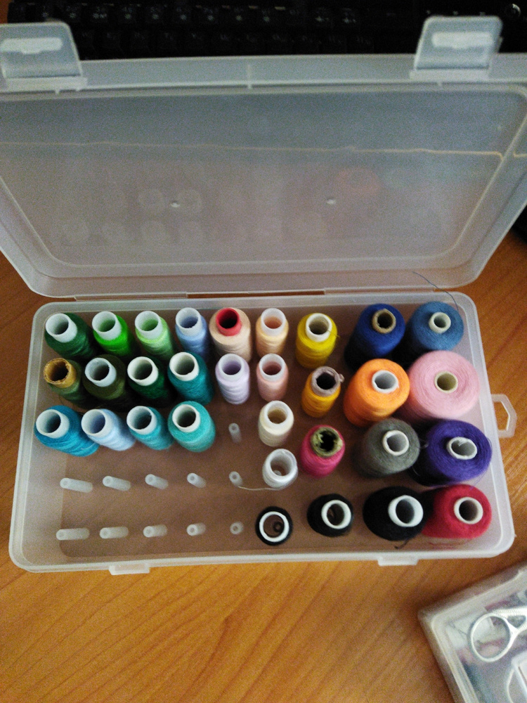 Органайзер для хранения ниток / Контейнер для рукоделия / Шкатулка для ...