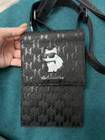 Сумка Karl Lagerfeld Wallet Bag PU Saffiano кошелек для смартфона до 160 x 100 мм из экокожи, с картхолдером, с ремешком через плечо, с тиснением KL и нашивкой NFT Choupette, черная #19, Валерия П.