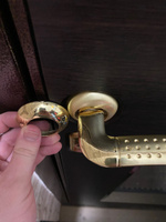 Ручка дверная универсальная для входных металлических и деревянных дверей, цвет золото #2, Денис Р.