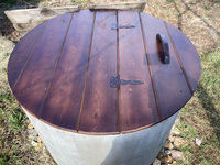 Крышка на колодец деревянная диаметр 118см складная темно-коричневая #2, Светлана П.