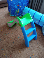 Игровая горка детская для улицы и дома пластиковая с наклейкой Гусёнок, цвет зеленый голубой #5, Светлана П.