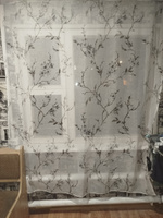 Curtain & Textile Тюль высота 180 см, ширина 150 см, крепление - Лента, серая сакура #45, Екатерина З.