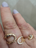 Кольцо "Змея" в золоте с цирконами, Xuping Jewelry #6, Светлана П.