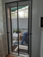 Москитная сетка на дверь на магнитах стекловолокно, 100х210 см, серый #7, Марина М.