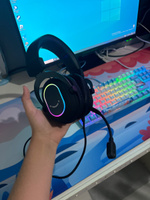 Игровая гарнитура Fifine H6 Gaming Headsets c RGB подсветкой (Black), Полноразмерные игровые наушники, Гарнитура для PC, MAC, PS #59, Тамерлан З.