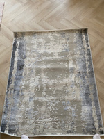 AVALON CARPET Ковровая дорожка Rimma Lux (Римма люкс) серый с рельефным ворсом, палас на пол в зал, гостиную или спальню, с эффектом старения и потертости, арт шелк, 1.2 x 1.5 м #23, Анастасия