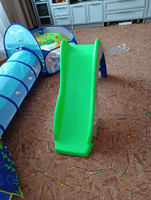 Игровая горка детская для улицы и дома пластиковая с наклейкой Гусёнок, цвет зеленый голубой #6, Светлана П.
