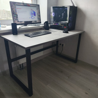 Стол компьютерный Good Desk Loft,размер 140х70х75 см, цвет ателье светлый, цвет ножек черный #23, Юрий М.