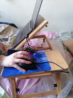Столик для ноутбука, планшета и завтрака из бамбука складной с охлаждением 55х35х4,2 см #2, Анастасия К.