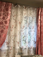 Curtain & Textile Тюль высота 210 см, ширина 300 см, крепление - Лента, Белый, темно-розовый #78, Тамара Т.