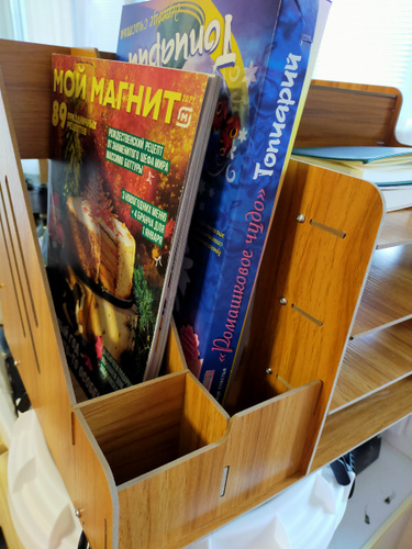 Большая настольная деревянная подставка органайзер / Настольный ...