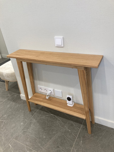 Консоль Из массива ясеня с полочкой_Ясень натуральный, 90х20х80 см ...