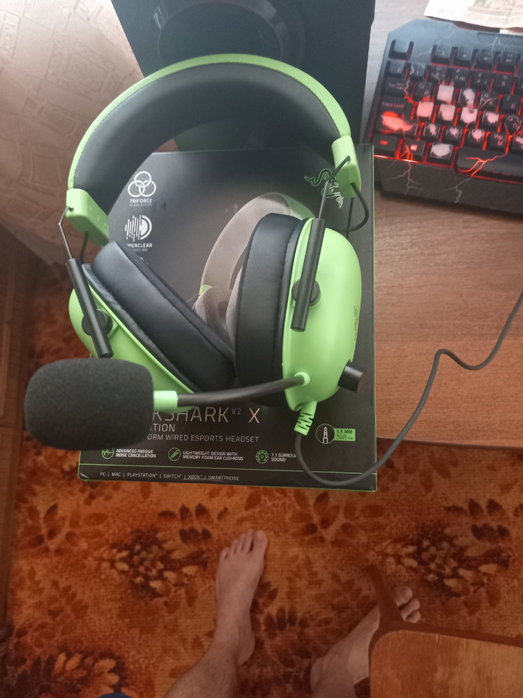 Наушники Накладные Razer Компьютерная гарнитура Blackshark V2 X ...