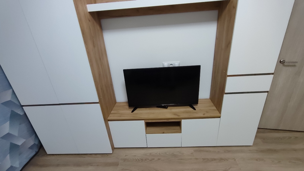 Модульная стенка Гретта Памир для гостиной и студии белая, комплект ...